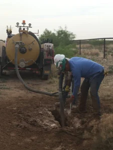 hydrovac excavation in progress